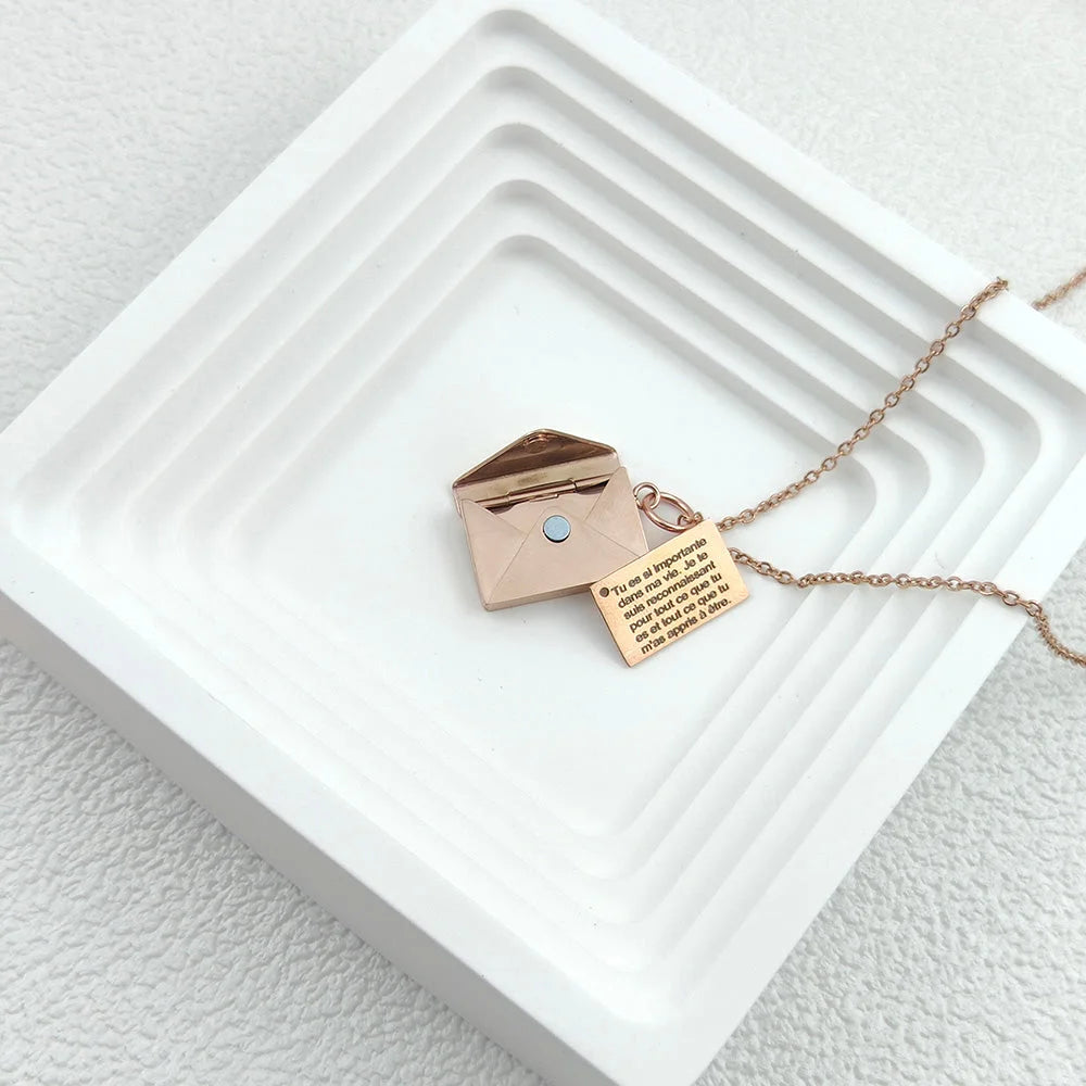 Collier Enveloppe Message Personnalisé